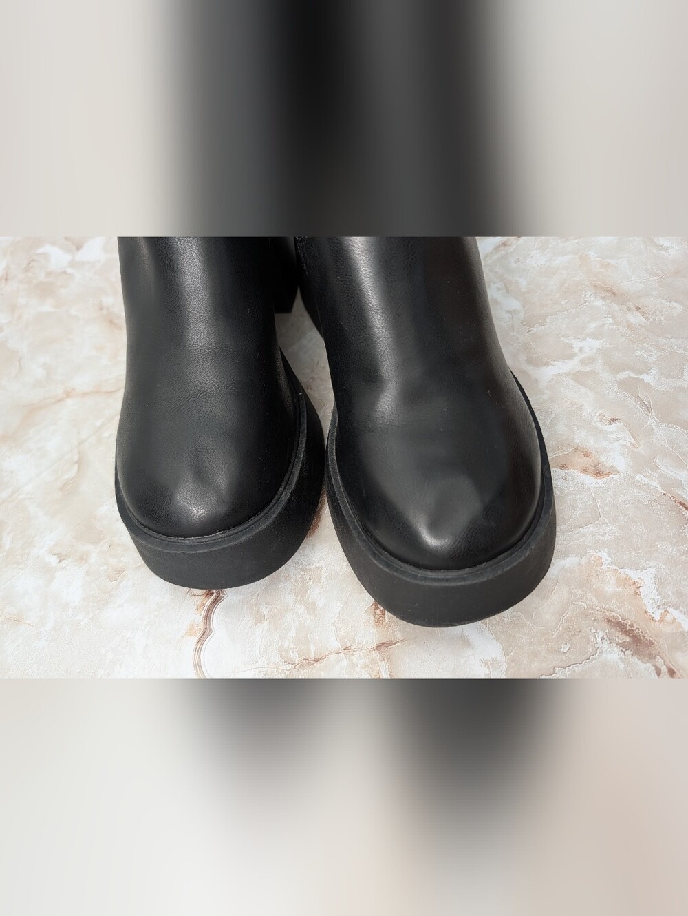 Madden Girl Ankle Boots Black Platform Block Heel Lug Sole Woman's Sz 7 - Picture 5 of 13